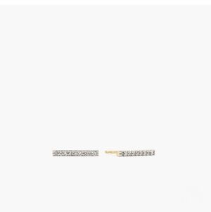 MEJURI 14K Solid Gold Pavé Diamonds Bar Studs